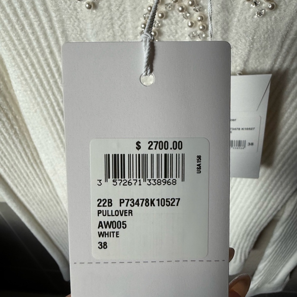 Chanel white pearl logo long sleeve pullover - Picture 8 of 9